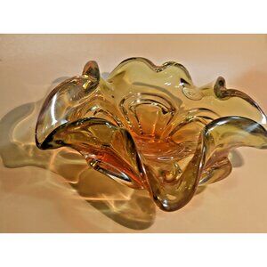 Icet Arte Venezulea Murano art glass bowl, 8" x 8" circa 1960-70